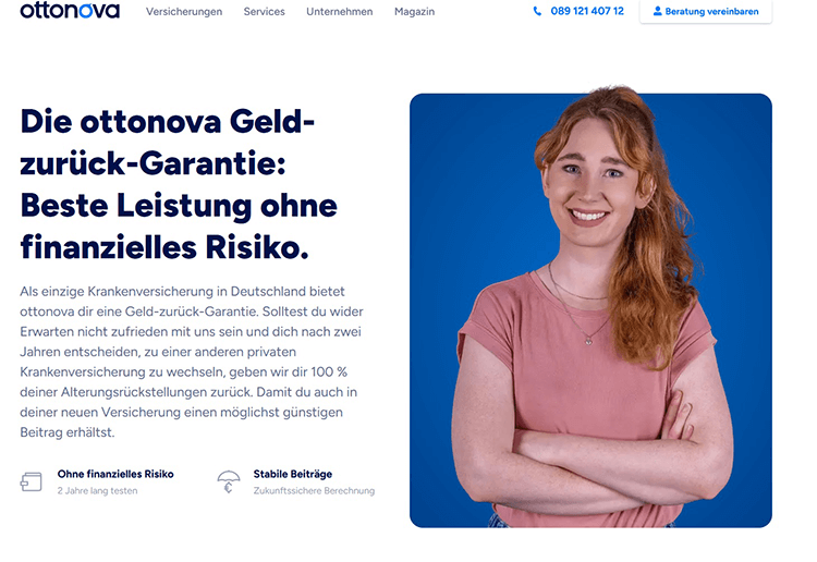 Geld-zurück-Garantie bei der Ottonova